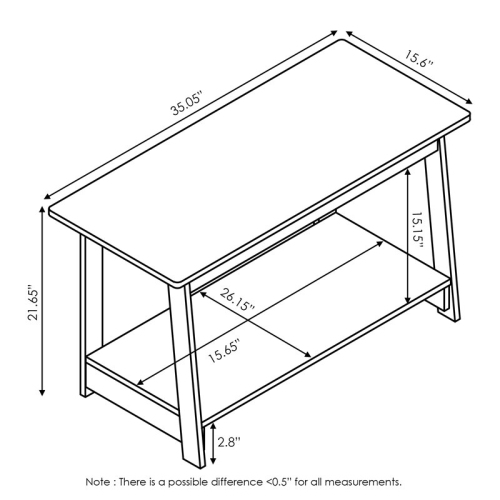 Furinno Engineered Wood Beginning TV Stand for TV up to 39" in French Oak Gray