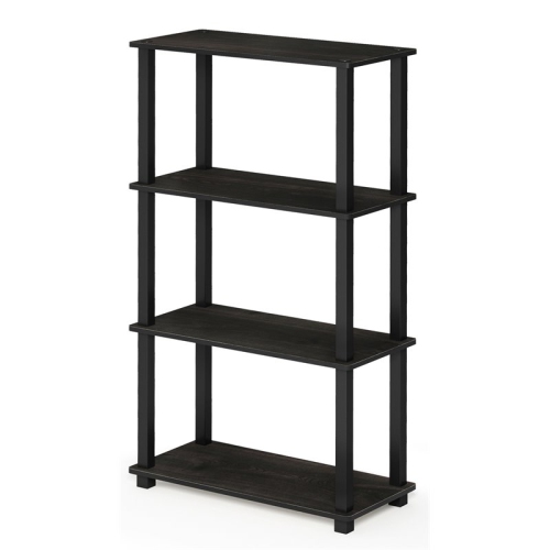 Furinno Turn-S-Tube Wood 4-Tier Shelf Display Rack in Espresso/Black