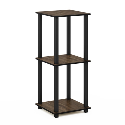 Furinno Engineered Wood Simplistic End Table in Columbia Walnut/Black
