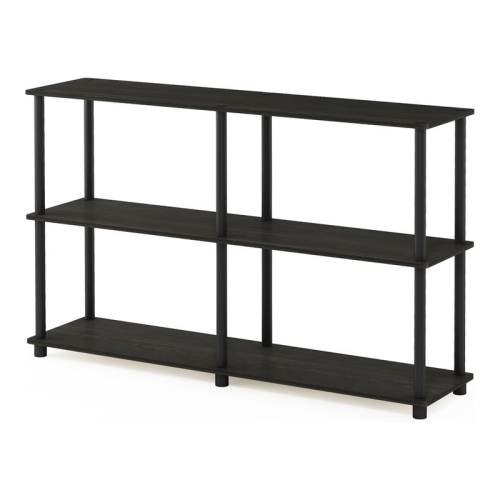 FURINNO  Turn-N-Tube Wood 3-Tier Double Size Storage Display Rack In Espresso