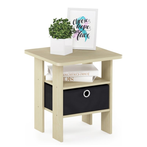 FURINNO  Andrey Engineered Wood End Table With Bin Drawer In Steam Beech/natural I love it