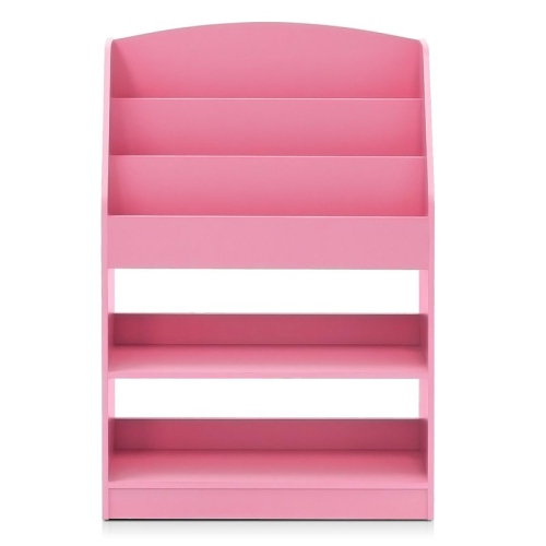 Furinno Lova Engineered Wood Magazine/Bookshelf with Storage in Pink