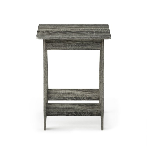 Furinno Contemporary Engineered Wood Beginning End Table in French Oak Gray
