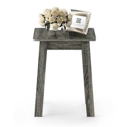 Furinno Contemporary Engineered Wood Beginning End Table in French Oak Gray