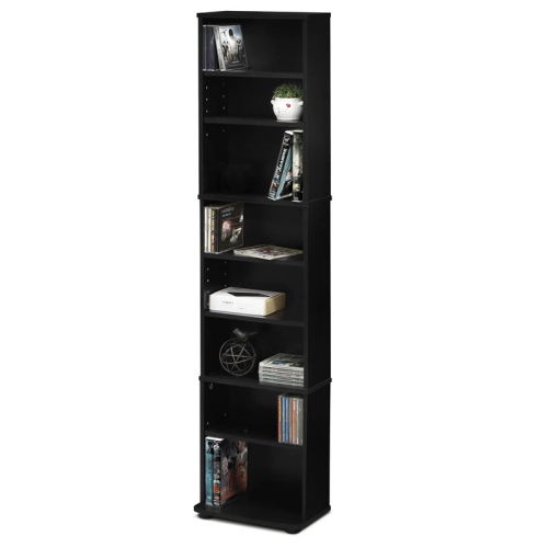 Furinno JAYA Engineered Wood Space Saving Multimedia Storage Tower in Espresso