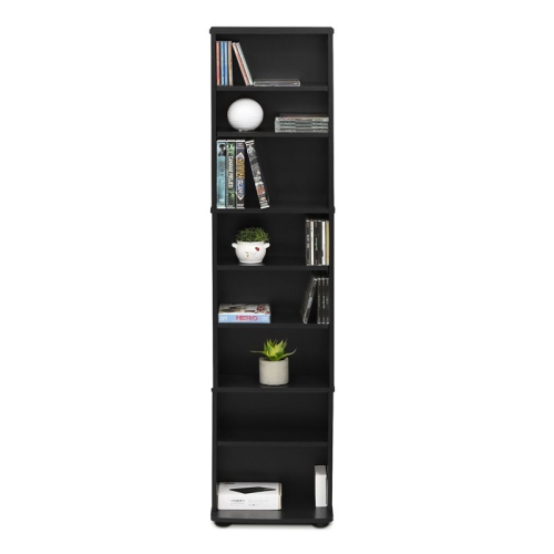 Furinno JAYA Engineered Wood Space Saving Multimedia Storage Tower in Espresso