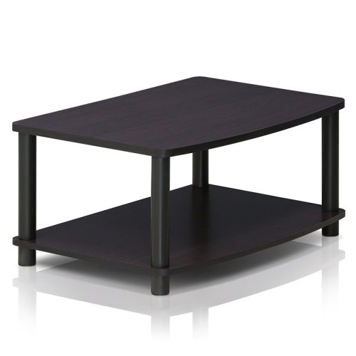 Furinno Turn-N-Tube Wood Elevated TV Stand for TV up to 25" in Walnut