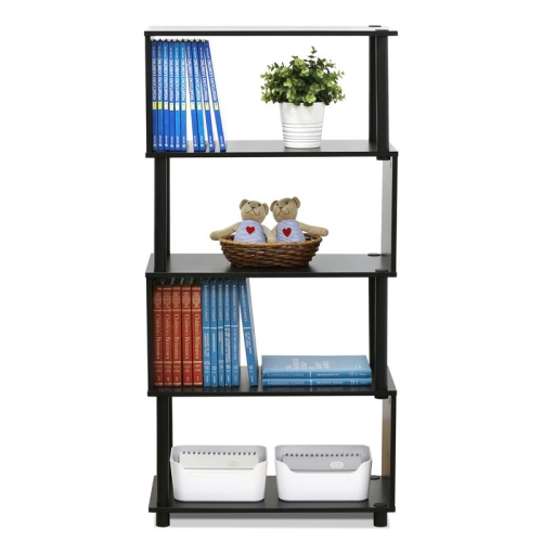 Furinno Flexi Contemporary Engineered Wood 5-Tier Rack in Espresso