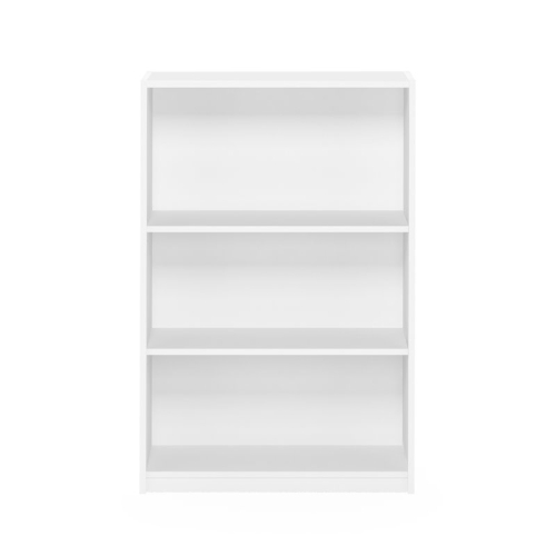 Furinno JAYA Wood Simple Home 3-Tier Adjustable Shelf Bookcase in White