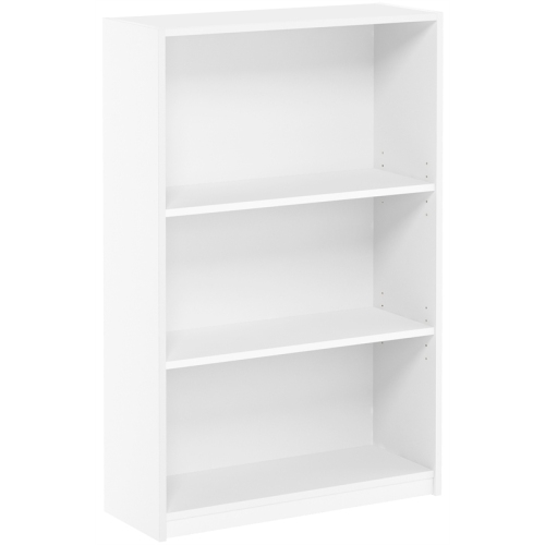 Furinno JAYA Wood Simple Home 3-Tier Adjustable Shelf Bookcase in White