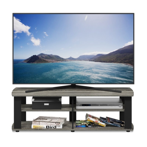Furinno Nelly Wood Entertainment Center TV Stand in for TV up to 50" Gray/Black