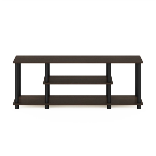 Furinno Turn-N-Tube Wood Entertainment TV Stand for TV up to 50" in Dark Brown