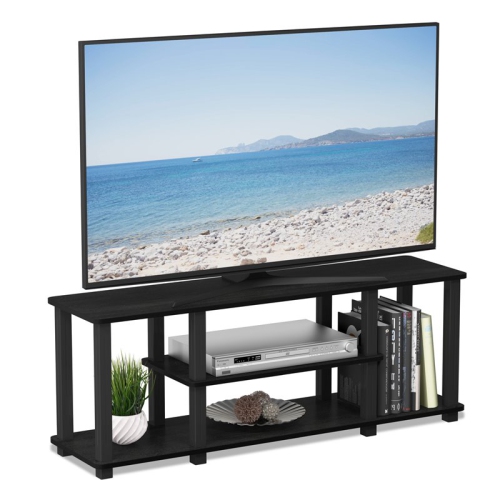 Furinno Turn-S-Tube Wood Entertainment TV Stand for TV up to 50" in Black