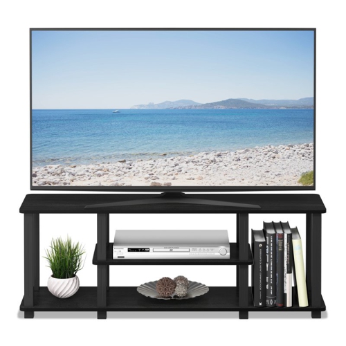 Furinno Turn-S-Tube Wood Entertainment TV Stand for TV up to 50" in Black