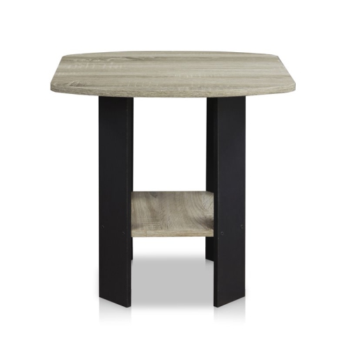 Furinno Wood Simple Design End Table in French Oak Gray/Black