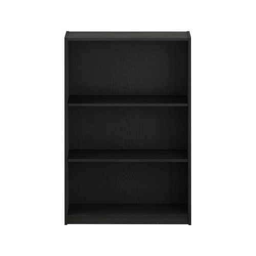 Furinno JAYA Wood Simple Home 3-Tier Adjustable Shelf Bookcase in Black