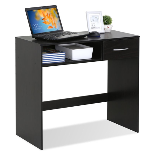 Furinno JAYA Engineered Wood Computer Study Desk with Drawer in Espresso