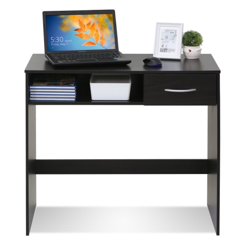 Furinno JAYA Engineered Wood Computer Study Desk with Drawer in Espresso