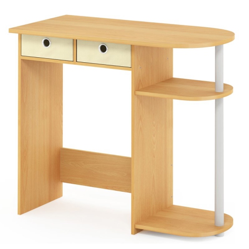 FURINNO  Go Wood Home Laptop Notebook Computer Desk In Beech/natural In Green