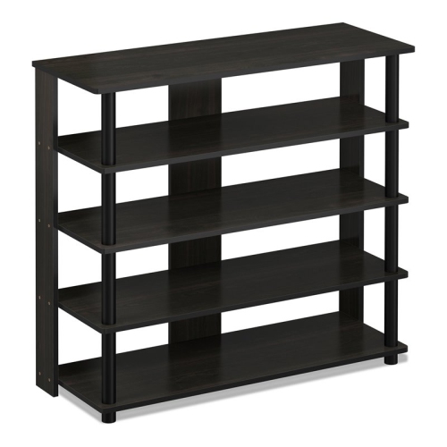 Furinno Turn-N-Tube Engineered Wood 5-Tier Wide Shoe Rack in Espresso