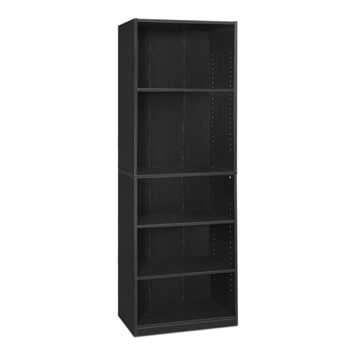 Furinno JAYA Engineered Wood Simply Home 5-Shelf Bookcase in Black
