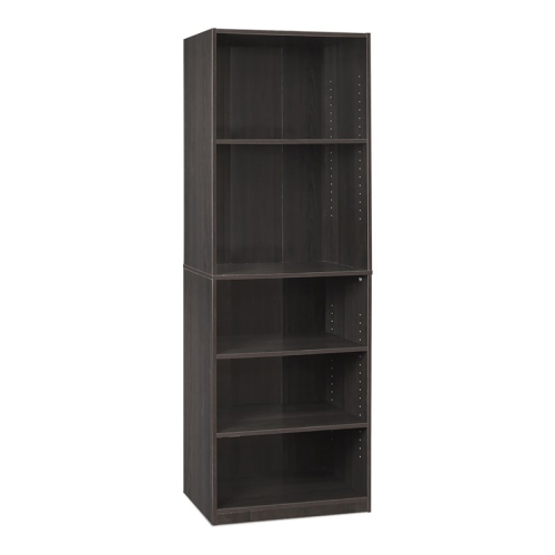 Furinno JAYA Engineered Wood Simply Home 5-Shelf Bookcase in Espresso