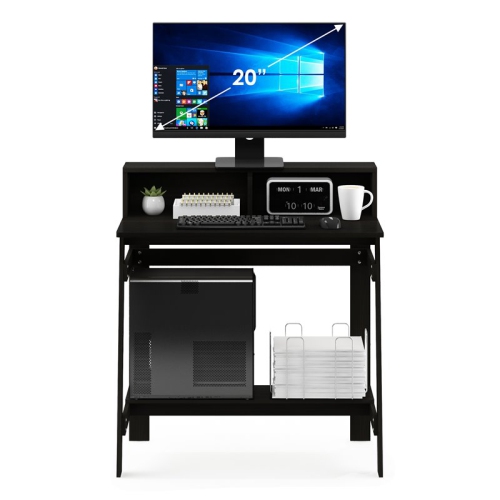 Furinno Engineered Wood Simplistic A Frame Computer Desk in Espresso
