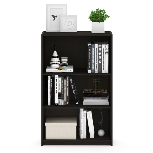 Furinno JAYA Wood Simple Home 3-Tier Adjustable Shelf Bookcase in Espresso