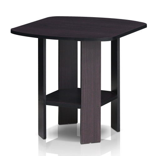 FURINNO  11180Dwn Simple Design End/sidetable, Dark Walnut