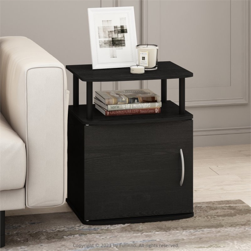 Furinno JAYA Engineered Wood Utility Design End Table in Black
