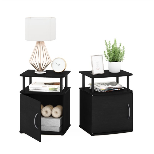 Furinno JAYA Engineered Wood Utility Design End Table in Black