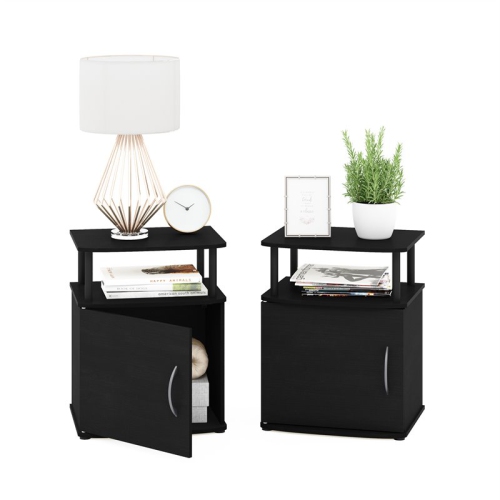 Furinno JAYA Engineered Wood Utility Design End Table in Black