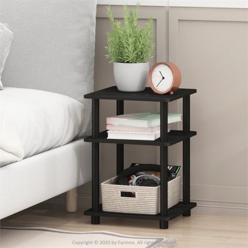 Furinno Turn-N-Tube Contemporary Engineered Wood Multipurpose Shelf in Black