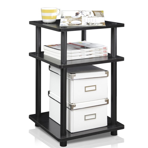 Furinno Turn-N-Tube Contemporary Engineered Wood Multipurpose Shelf in Black