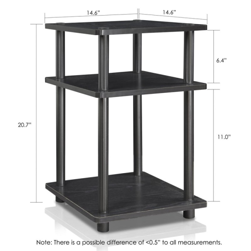 Furinno Turn-N-Tube Contemporary Engineered Wood Multipurpose Shelf in Black