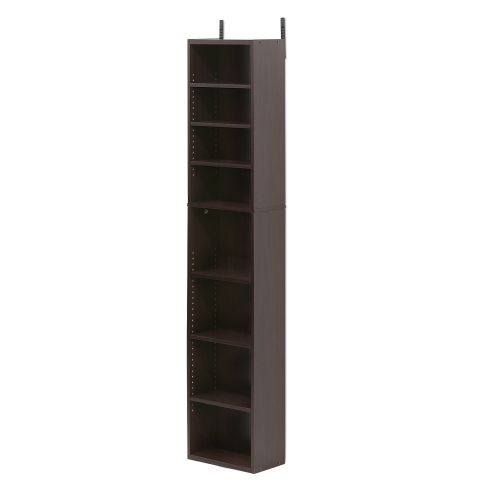 FURINNO  Indo 8-Tier Media Tower, Espresso 16074Ex