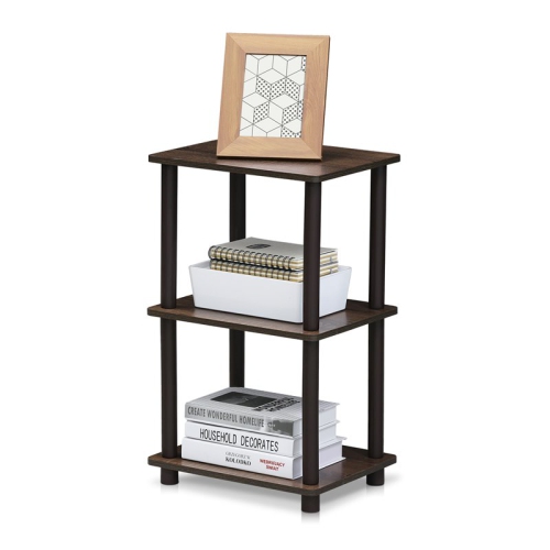 Furinno Turn-N-Tube Engineered Wood 2 Space Shelf in Walnut/Brown