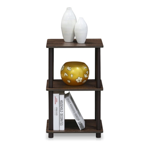 Furinno Turn-N-Tube Engineered Wood 2 Space Shelf in Walnut/Brown