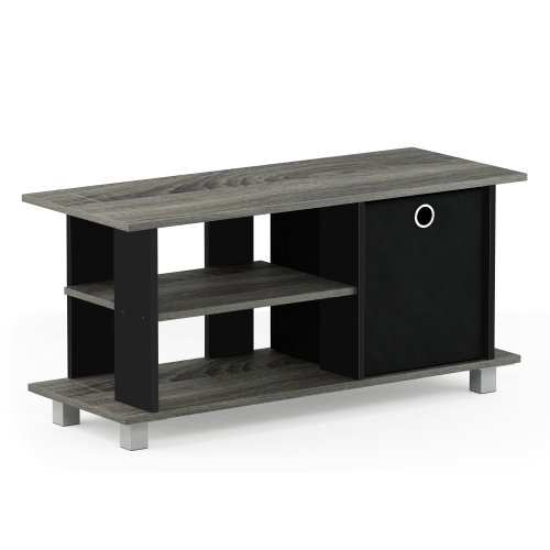 FURINNO  13239 Simplistic Tv Entertainment Center With Bin Drawers, French Oak Grey/black