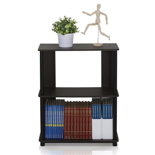 Furinno JAYA Engineered Wood Simple Design Bookcase in Walnut/Black