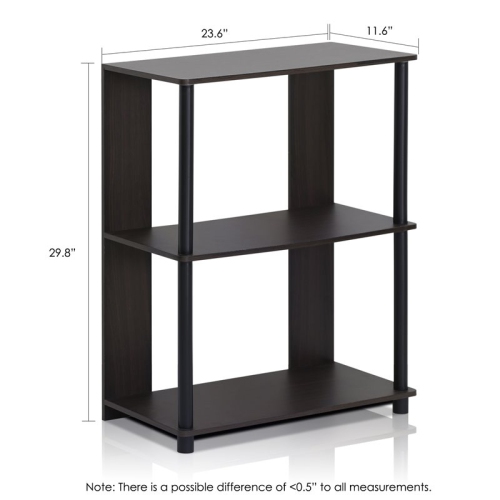 Furinno JAYA Engineered Wood Simple Design Bookcase in Walnut/Black