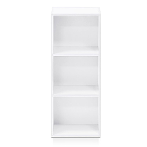 Furinno Luder Engineered Wood 3-Tier Open Shelf Bookcase in White