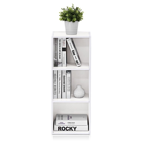 Furinno Luder Engineered Wood 3-Tier Open Shelf Bookcase in White