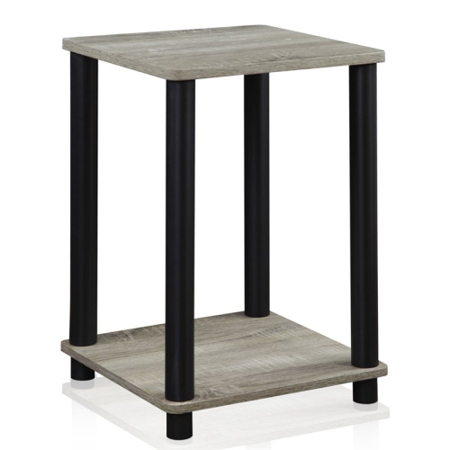 FURINNO  Turn-N-Tube Haydn Engineered Wood End Table In French Oak Gray/black