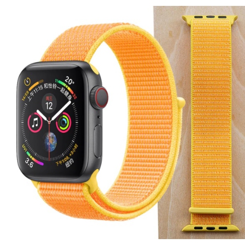 TopSave Watchband for Apple Watch 38/40mm Nylon Replacement Strap for Apple Watch Series 5, 4, 3, 2, 1,Bright Yellow