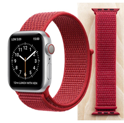 Bracelet en nylon de TopSave pour Apple Watch de 38 mm et de 40 mm pour Apple Watch Series 5, 4, 3, 2, 1, rouge