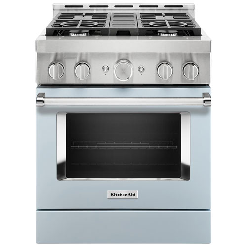 KitchenAid 30" 4.1 Cu. Ft. True Convection Freestanding Gas Range - Misty Blue