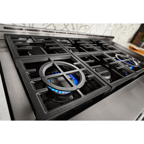 KitchenAid 48" 6.3 Cu. Ft. Double Oven 6-Burner Freestanding Gas Range (KFGC558JSC) - Orange
