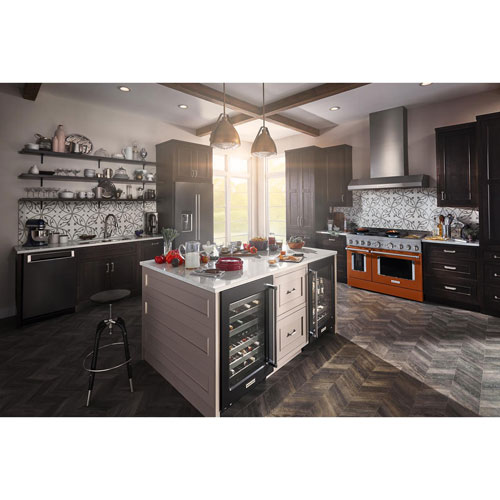 KitchenAid 48" 6.3 Cu. Ft. Double Oven 6-Burner Freestanding Gas Range (KFGC558JSC) - Orange