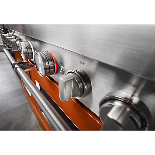 KitchenAid 48" 6.3 Cu. Ft. Double Oven 6-Burner Freestanding Gas Range (KFGC558JSC) - Orange